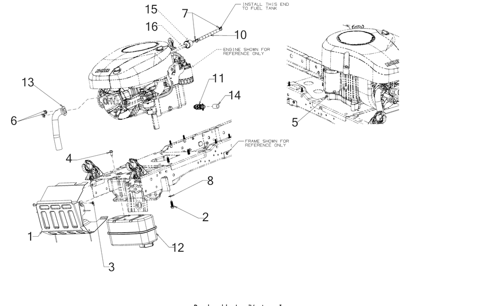 Engine Accessories Diagram and Parts List for XT1-LT42KH (13AOA9TSA10)(2022) Cub Cadet Lawn Tractor